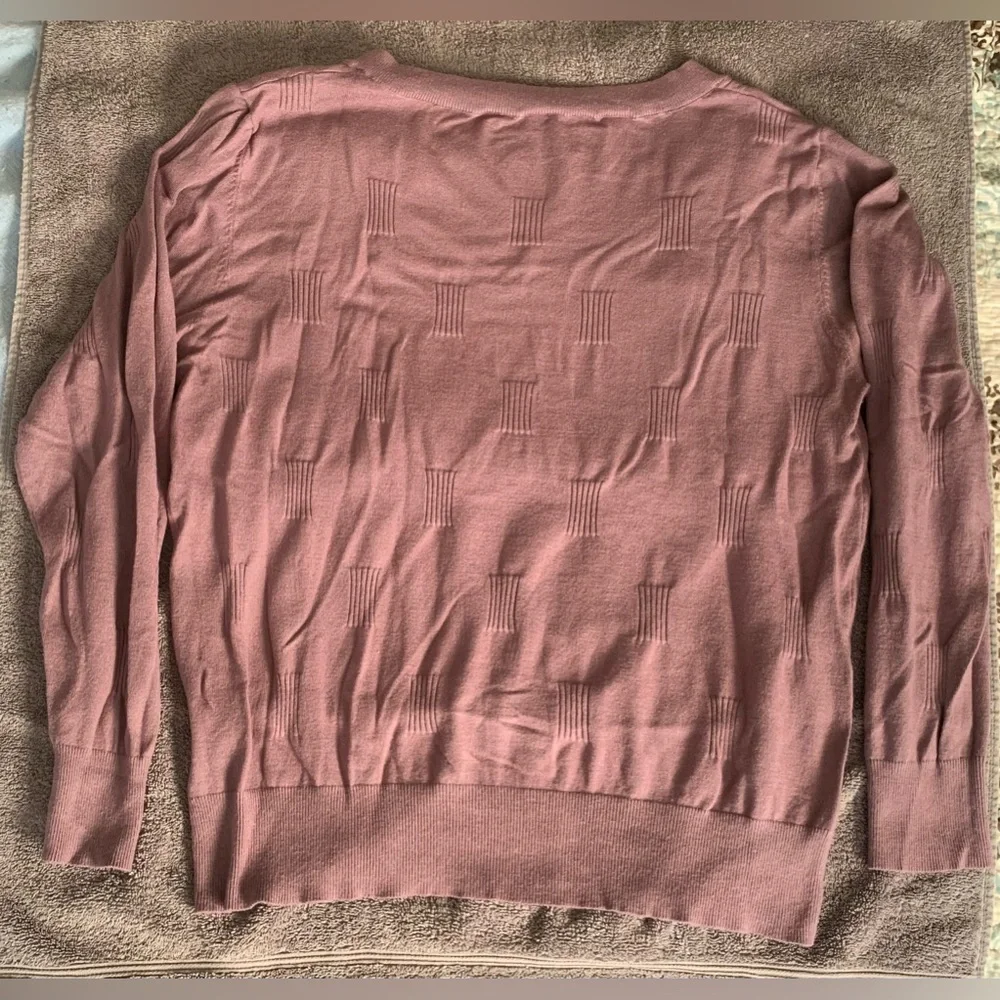 💜Arach & Cloz Sweater V Neck Casual Pullover Cozy Gray Purple - Size XL - Picture 4 of 10